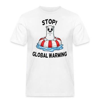 Climate Change Climate Protection - Men's Workwear T-Shirt - white - Front - AI Model Male 185 dark (185cm)