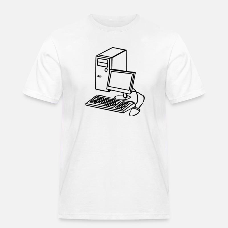 PC im Comicstyle - Männer Workwear T-Shirt - Weiß