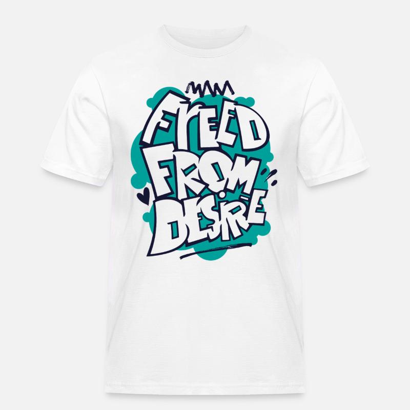 Feed From Desire Graffiti Tee - Männer Workwear T-Shirt - Weiß
