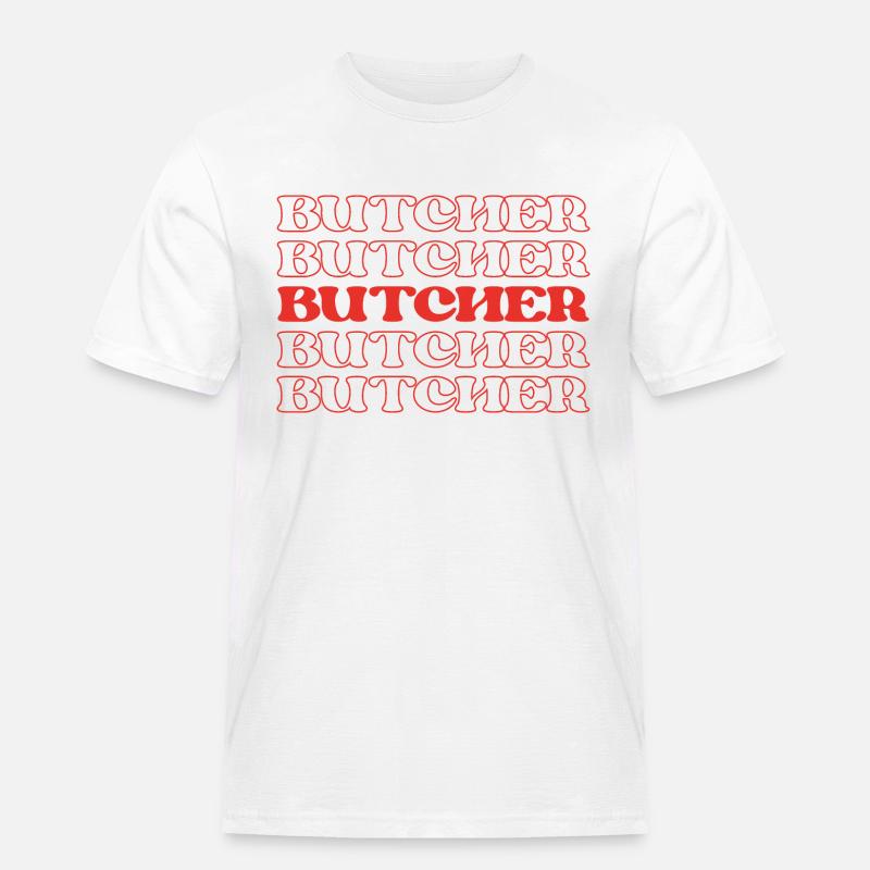 Metzger Fleischschneider Fleischverarbeiter - Männer Workwear T-Shirt - Weiß