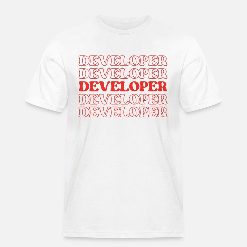 Entwickler, Programmierer, Programmierer, Programmierer, Software-Ingenieur - Männer Workwear T-Shirt - Weiß