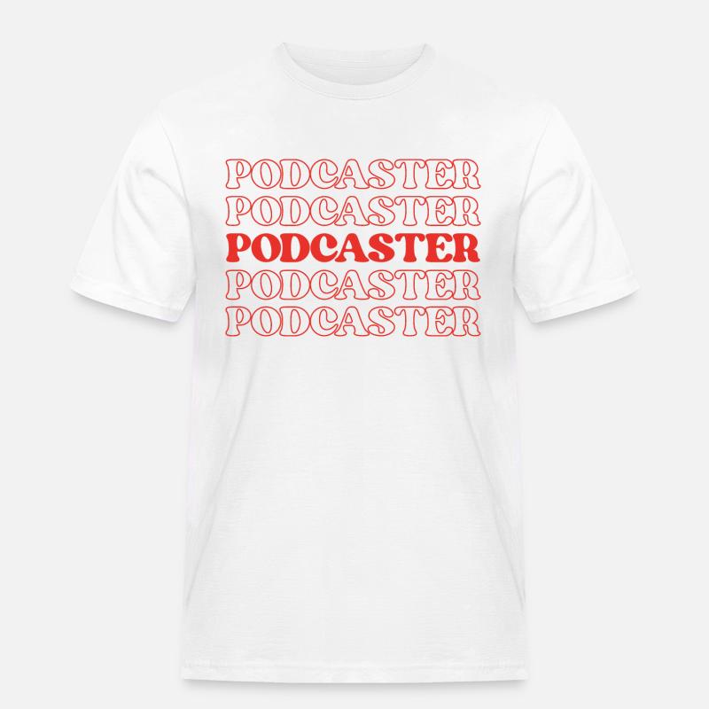 Podcaster, Moderator, Radiomoderator - Männer Workwear T-Shirt - Weiß