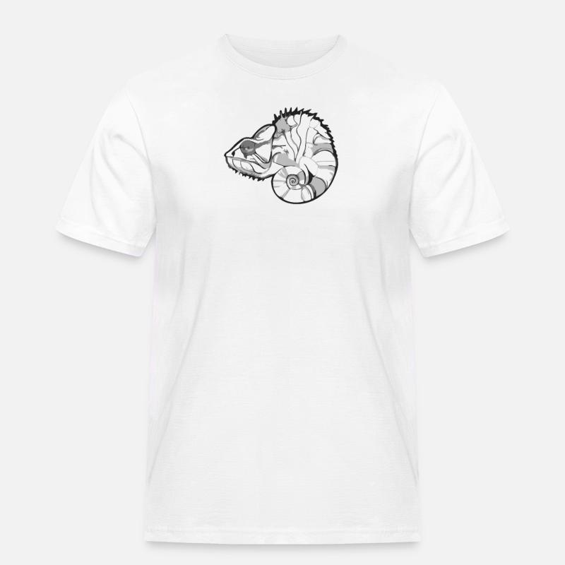 süßes kleines Chamäleon, Chamaeleon - Männer Workwear T-Shirt - Weiß