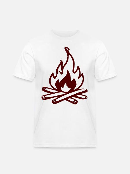 Silhouette Feu de camp rouge - T-shirt Workwear homme - blanc