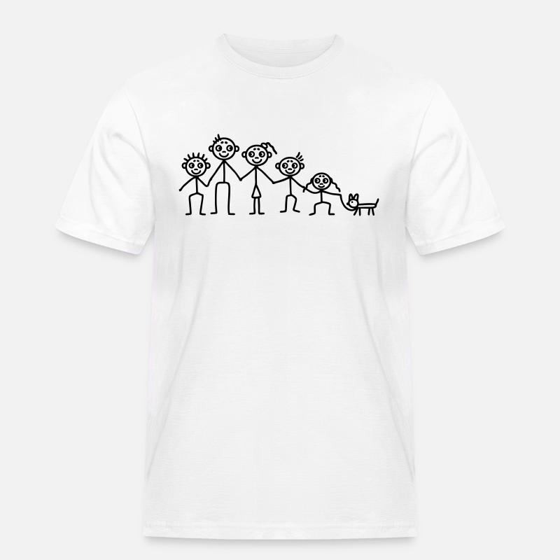 Vater Mutter Kinder - Männer Workwear T-Shirt - Weiß