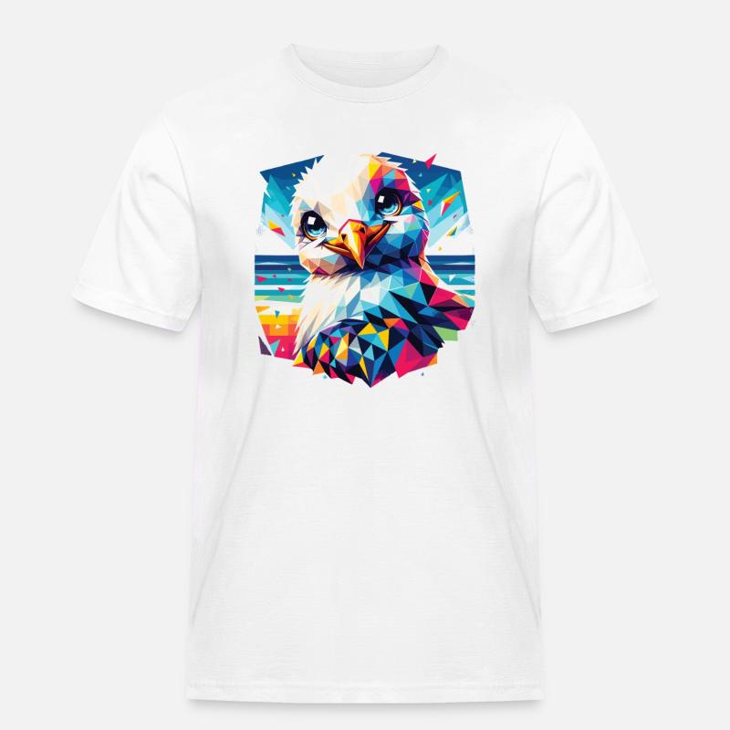 Polygon Möwe Sommer Urlaub bunt - Männer Workwear T-Shirt - Weiß