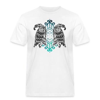 Hugin et Munin corbeau Nordique Viking - T-shirt Workwear homme - blanc - Devant - AI Model Male 185 dark (185cm)