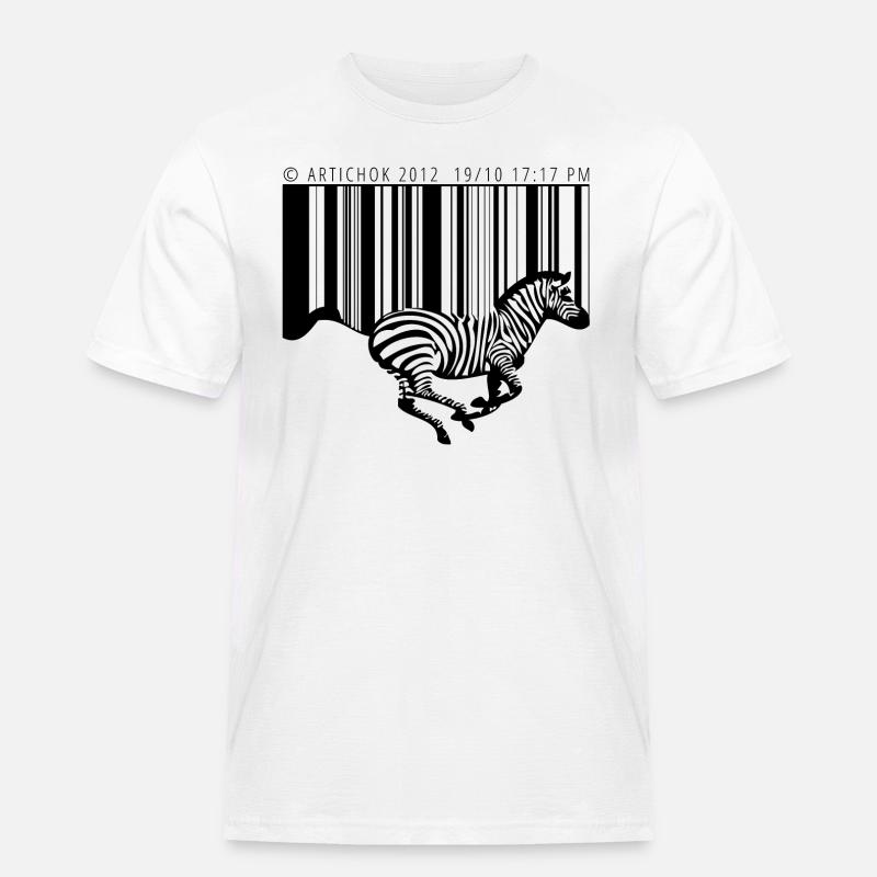Zebra barcode - Männer Workwear T-Shirt - Weiß