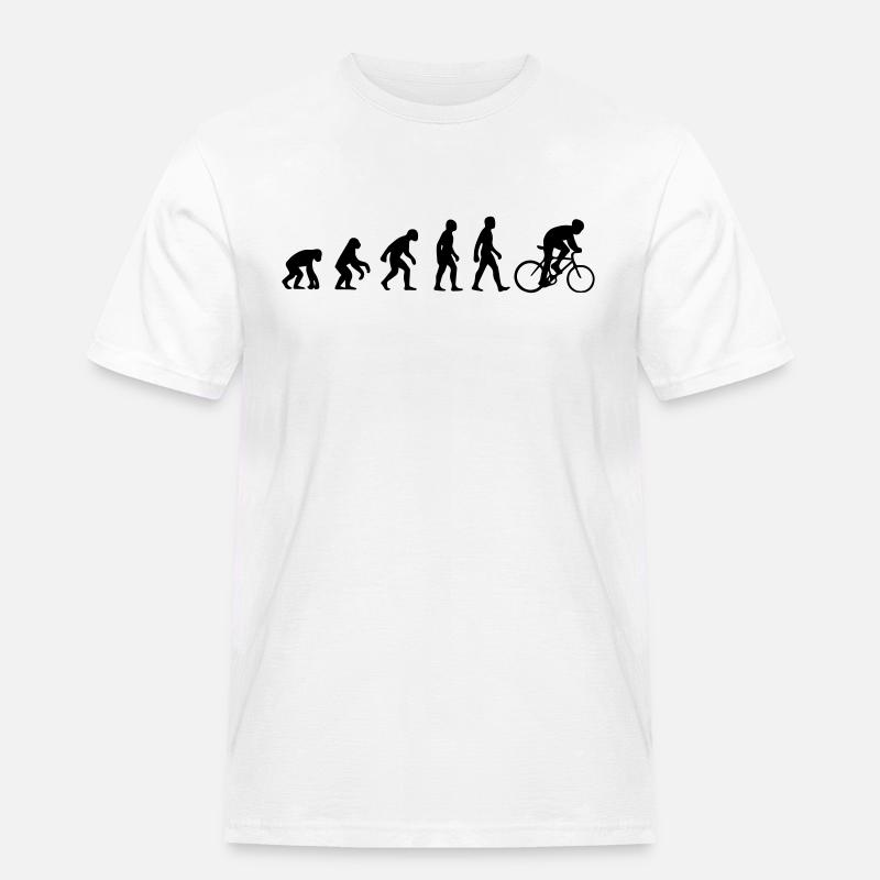 Bike Evolution - Männer Workwear T-Shirt - Weiß