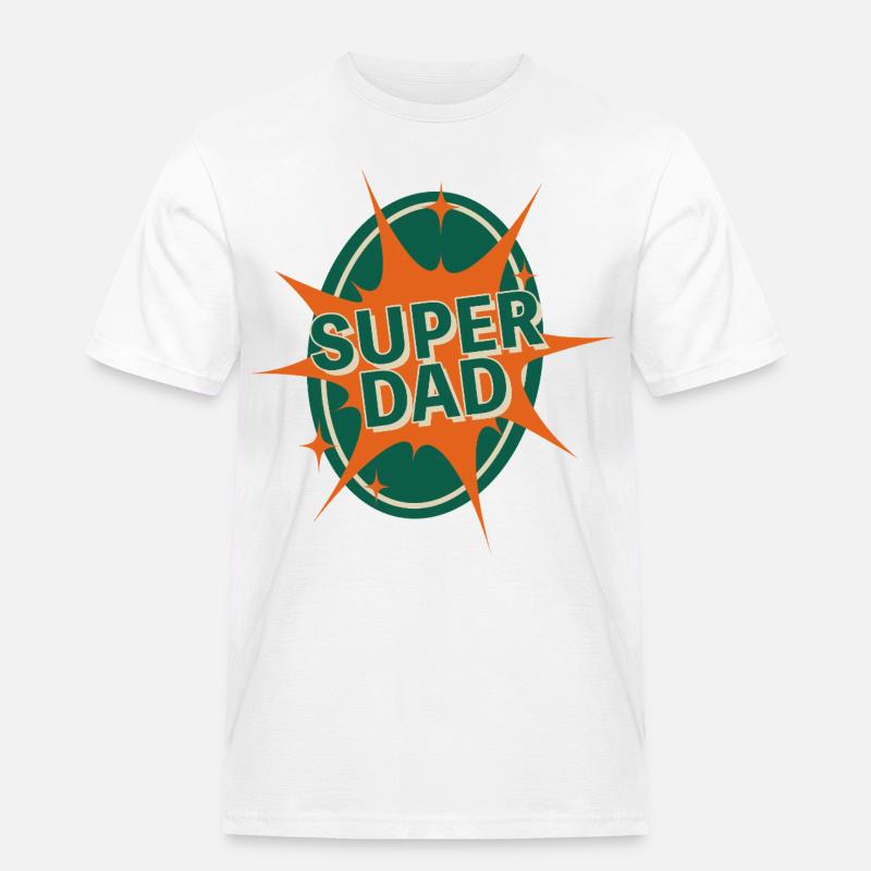 Conception de style bande dessinée Super Dad - T-shirt Workwear homme - blanc