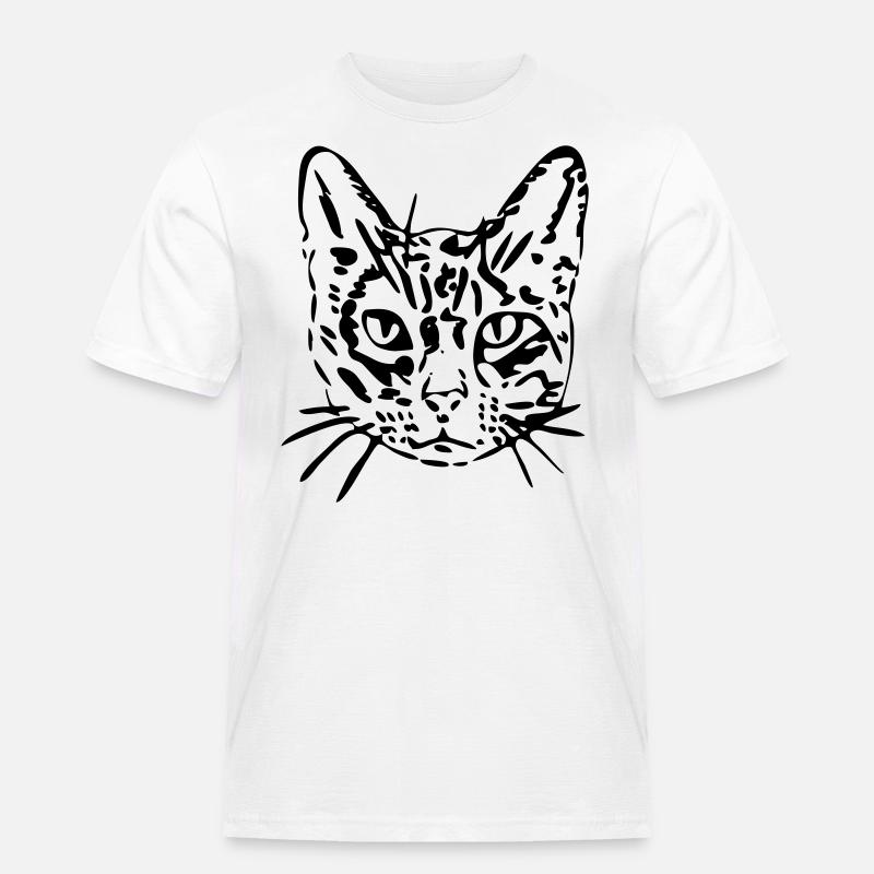 Katze, Mieze, Miezekatze, Geschenk, Geschenkidee - Männer Workwear T-Shirt - Weiß