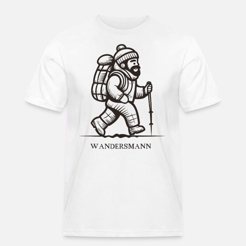 Wandersmann - Männer Workwear T-Shirt - Weiß