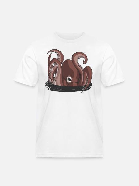 Der Beginn der Krake - Männer Workwear T-Shirt - Weiß
