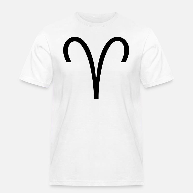Sternzeichen: Widder - Männer Workwear T-Shirt - Weiß