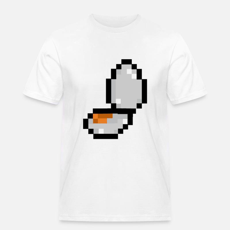 Pixel-Ei - Männer Workwear T-Shirt - Weiß