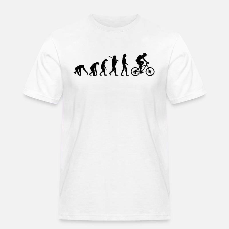FAHRRAD EVOLUTION - Männer Workwear T-Shirt - Weiß