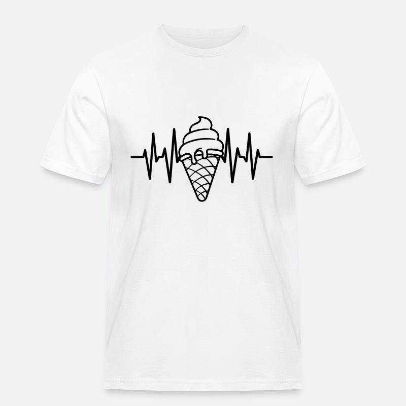 Eiscreme Liebe Eis Herzschlag - Männer Workwear T-Shirt - Weiß
