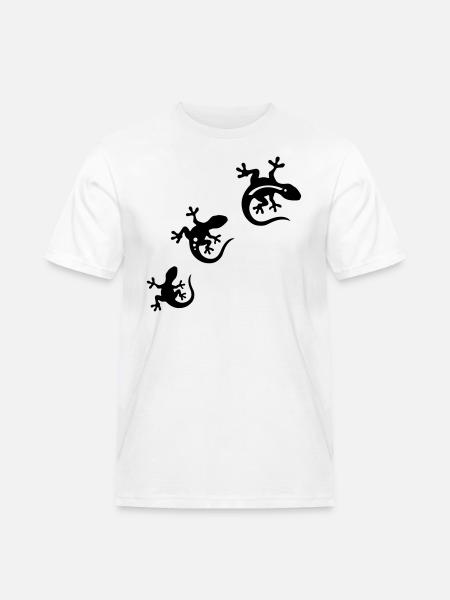 GECKO Terzett - Männer Workwear T-Shirt - Weiß