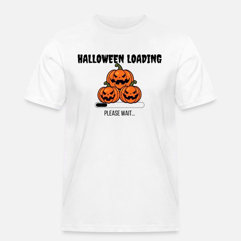 Halloween Loading Please Wait - Männer Workwear T-Shirt - Weiß