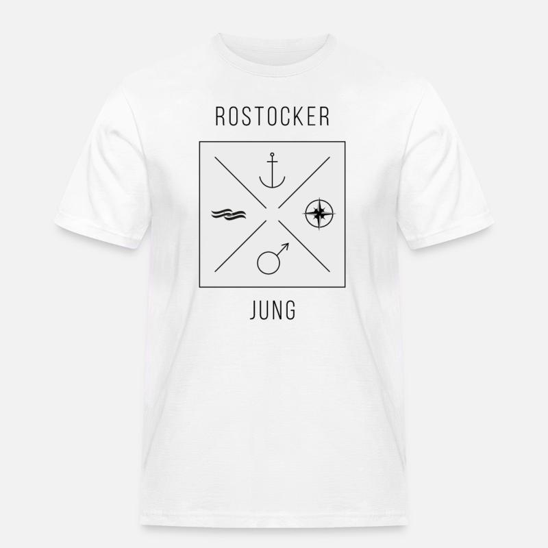 Rostocker Jung - Männer Workwear T-Shirt - Weiß