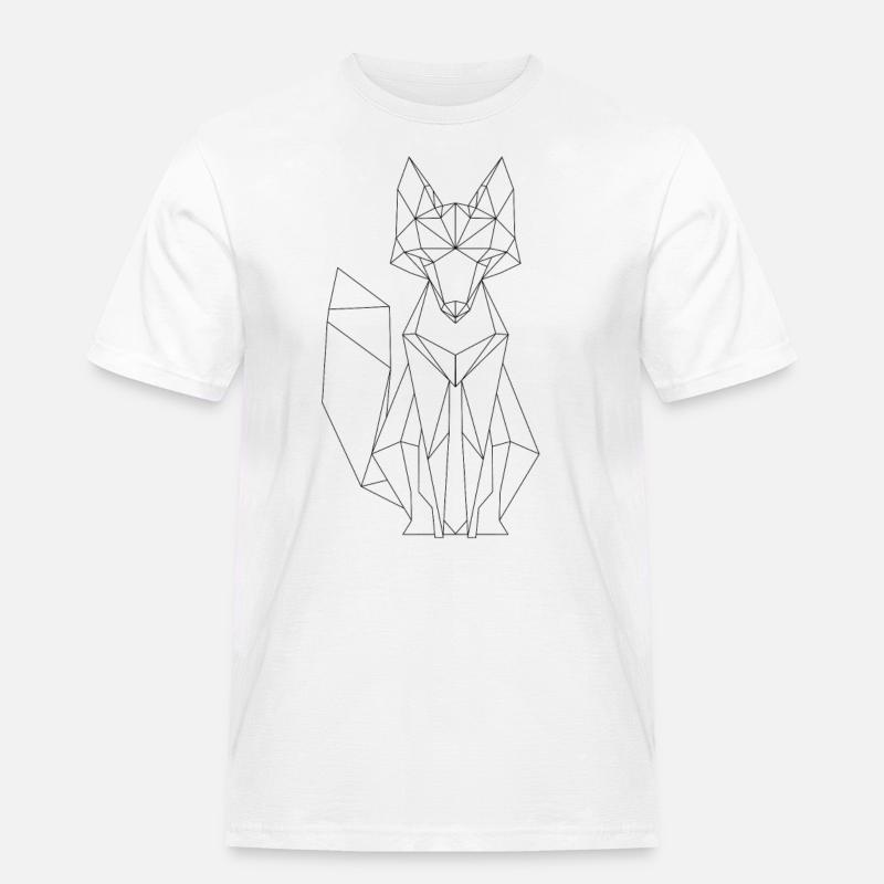 Fuchs Polygon Design - Männer Workwear T-Shirt - Weiß