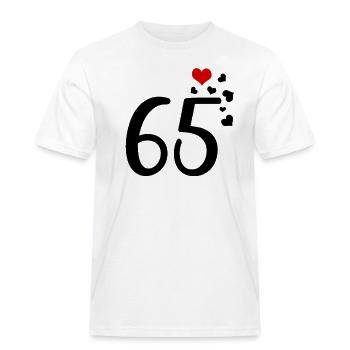 65th birthday anniversary hearts 65 - Men's Workwear T-Shirt - white - Front - AI Model Male 185 dark (185cm)