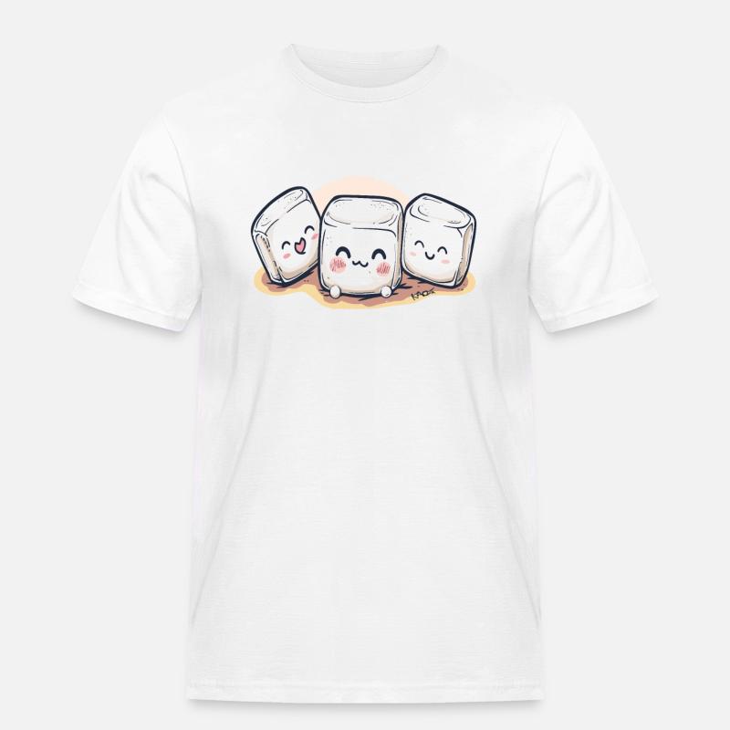 Süße, niedliche Chibi Marshmallows - Männer Workwear T-Shirt - Weiß
