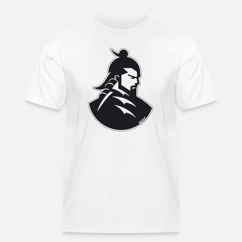 Ein Samurai im Schatten - Männer Workwear T-Shirt - Weiß