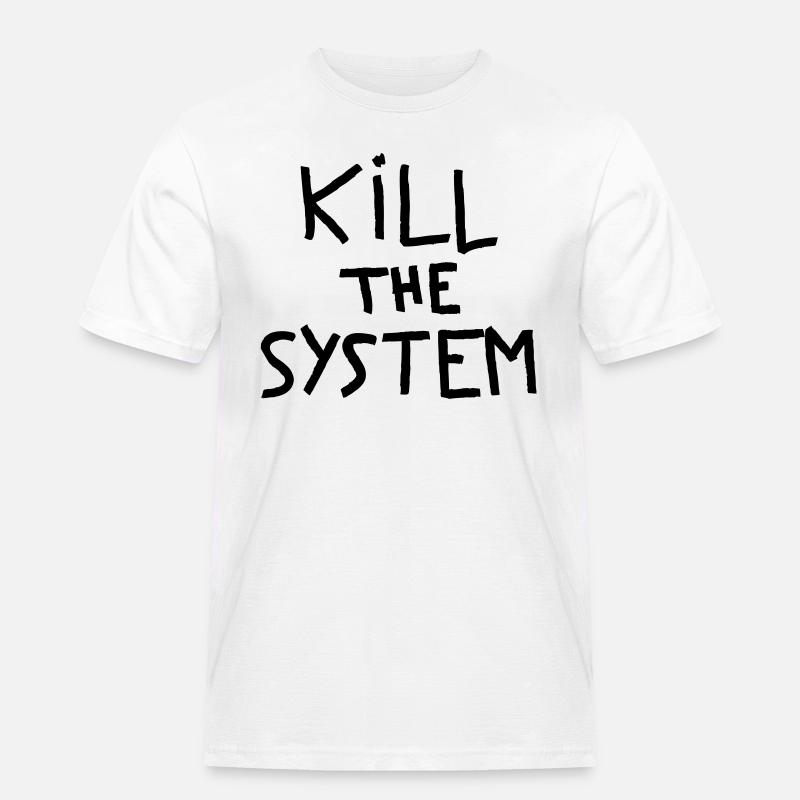 töten das System - Männer Workwear T-Shirt - Weiß
