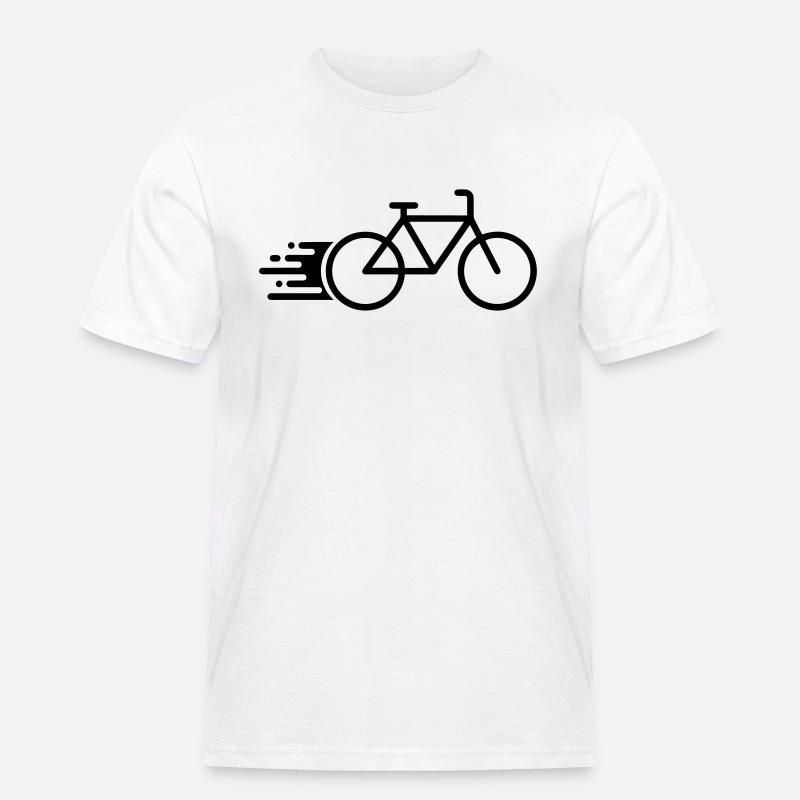 Fast Bicycle - Männer Workwear T-Shirt - Weiß
