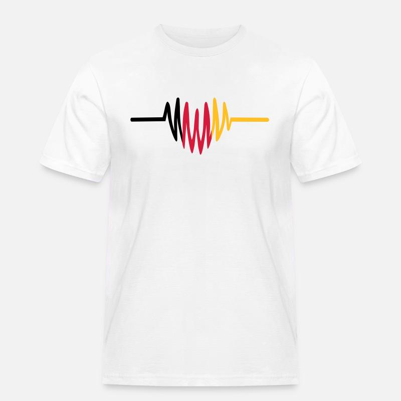 Deutschland Herz - Männer Workwear T-Shirt - Weiß