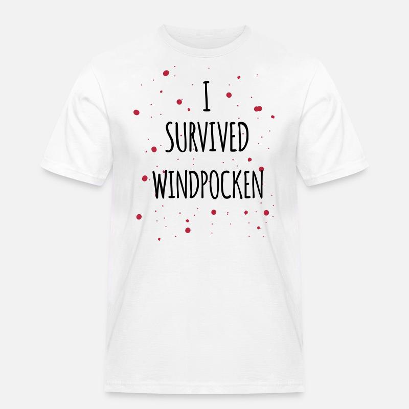 I survived Windpocken 2c - Männer Workwear T-Shirt - Weiß