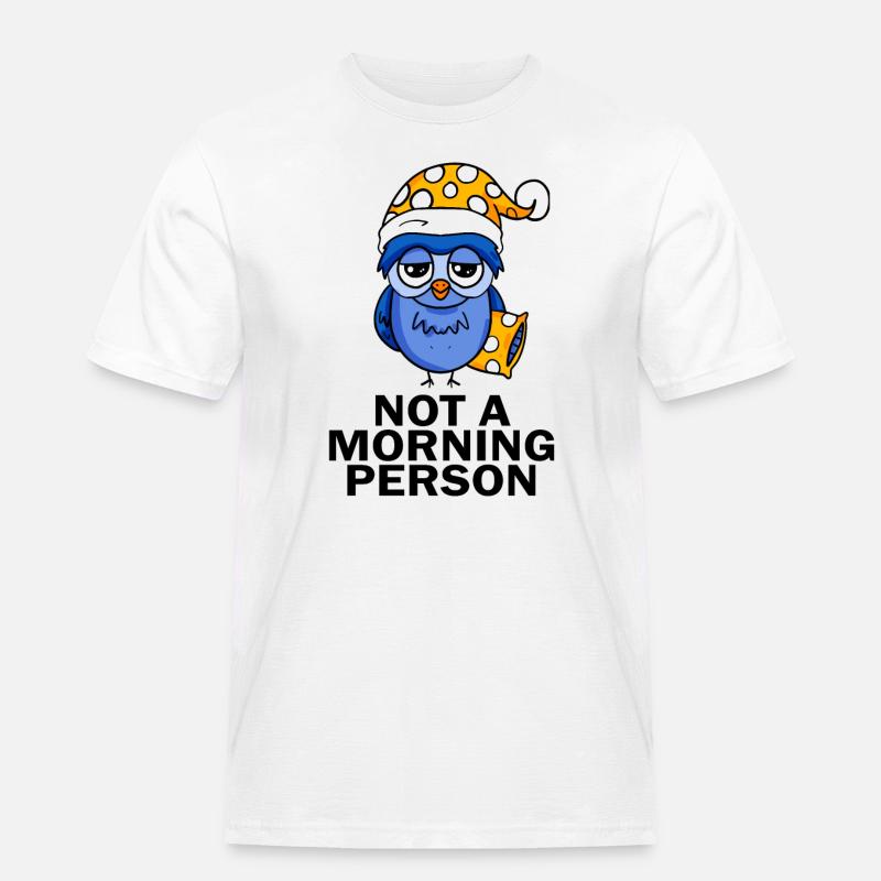 Frühaufsteher Eule Schlafen - Männer Workwear T-Shirt - Weiß