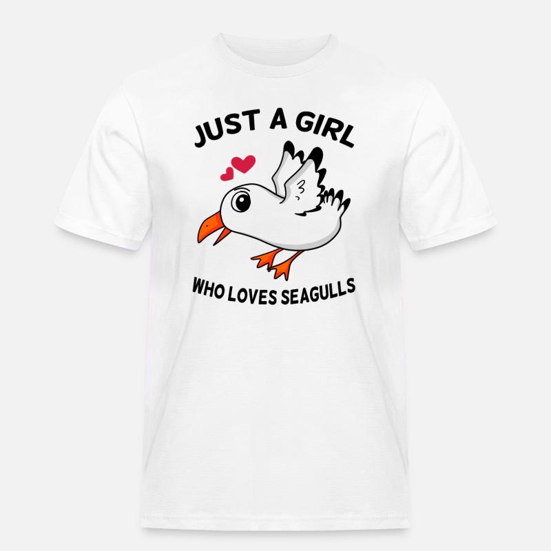Möwe Liebe Mädchen - Männer Workwear T-Shirt - Weiß