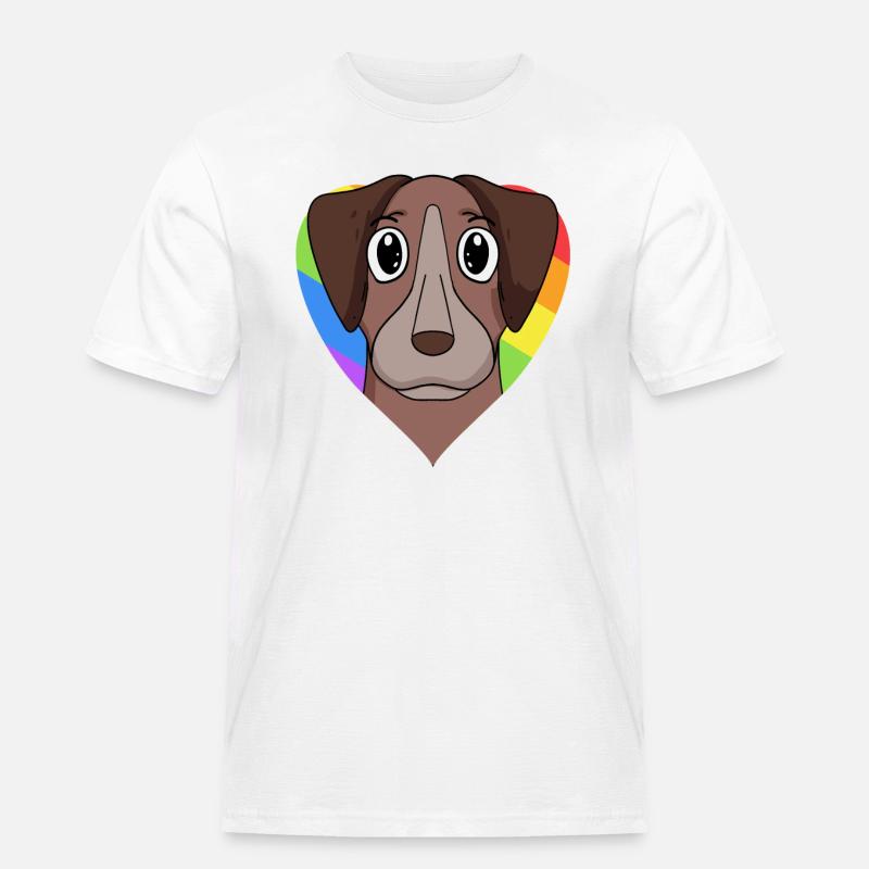 Homosexuell Regenbogen Pointer Hund - Männer Workwear T-Shirt - Weiß