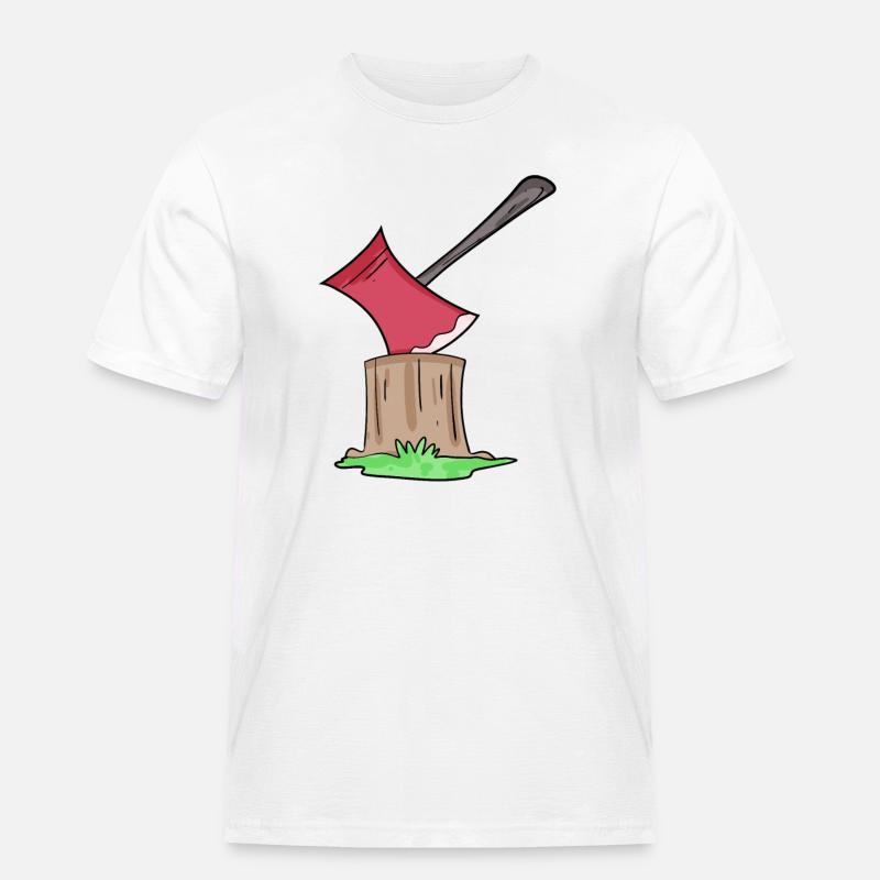 Axe Lumberjack - Men's Workwear T-Shirt - white