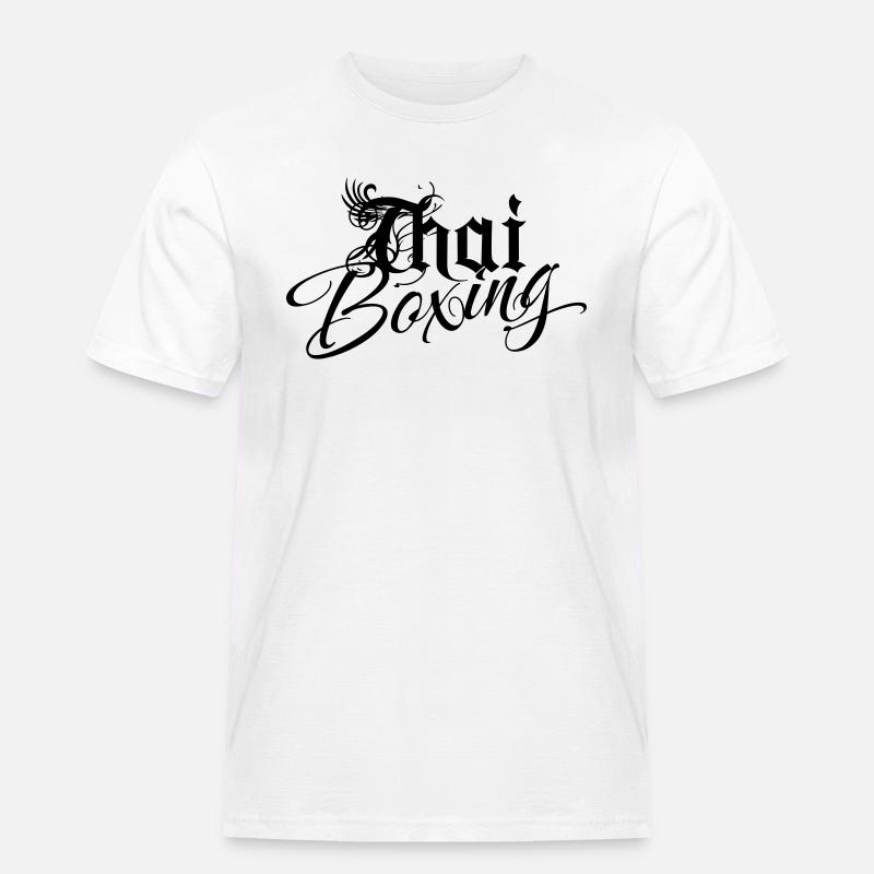 Thai Boxing Authentik - Männer Workwear T-Shirt - Weiß