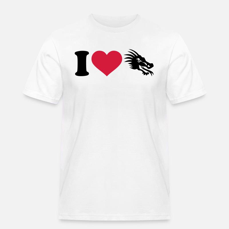 Drachen - Männer Workwear T-Shirt - Weiß
