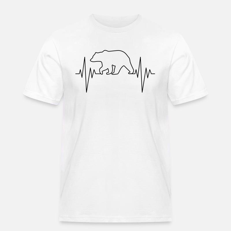 Bear Pulse - Männer Workwear T-Shirt - Weiß