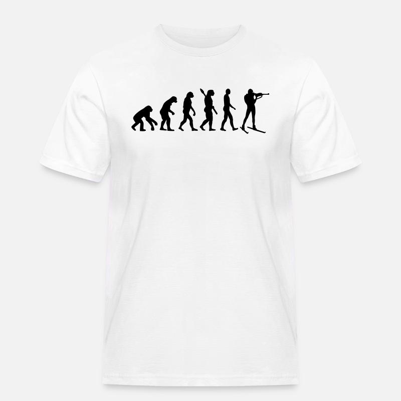 Evolution Biathlon - Männer Workwear T-Shirt - Weiß