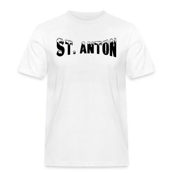 St Anton Skiort (Schnee) - Männer Workwear T-Shirt - Weiß - Vorne - AI Model Male 185 dark (185cm)