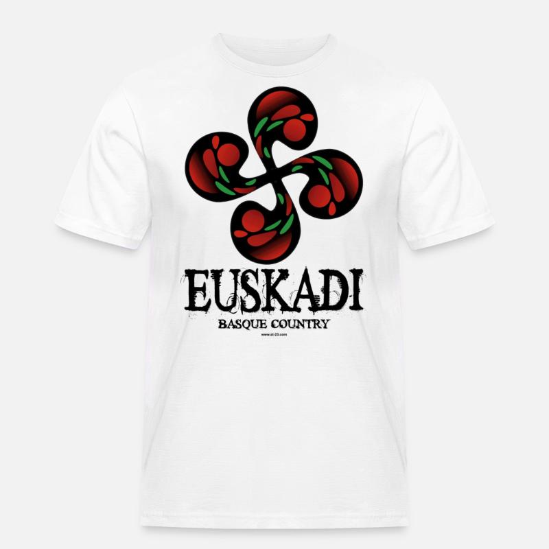 Baskische Quer - Männer Workwear T-Shirt - Weiß