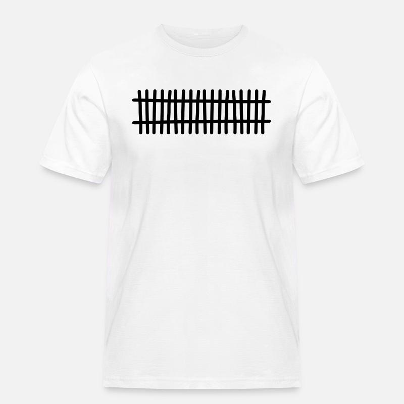 Zaun - Männer Workwear T-Shirt - Weiß