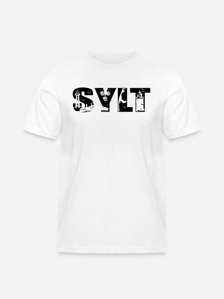 Sylt Skyline - Männer Workwear T-Shirt - Weiß
