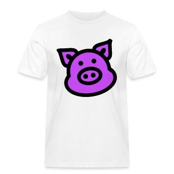 Pig Animal Pink - Men's Workwear T-Shirt - white - Front - AI Model Male 185 dark (185cm)