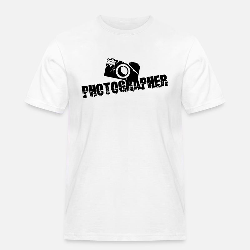 Photographer Camera Text Design - Männer Workwear T-Shirt - Weiß
