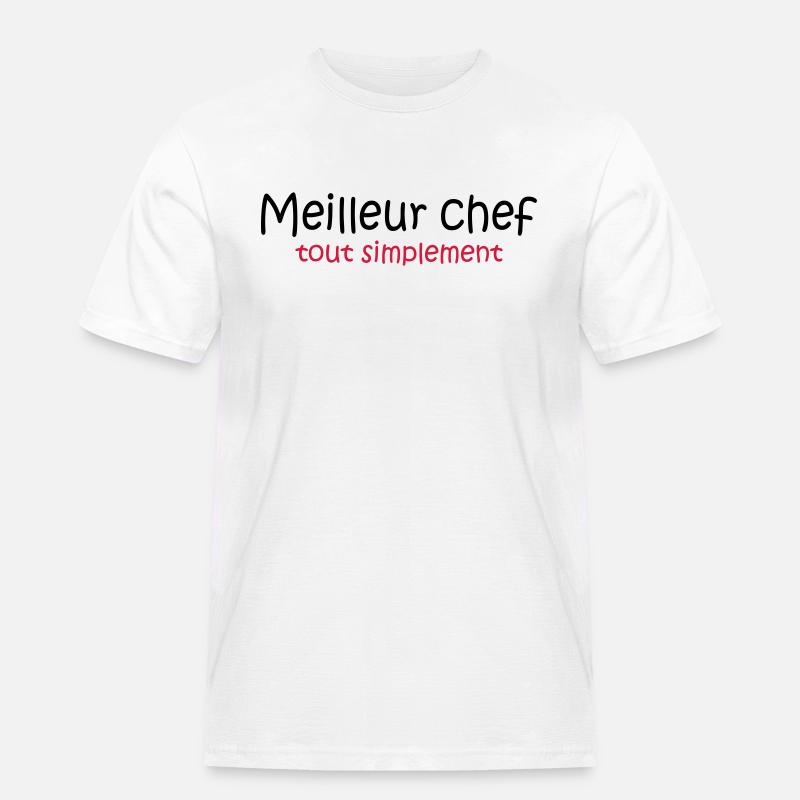Meilleur chef tout simplement - Männer Workwear T-Shirt - Weiß