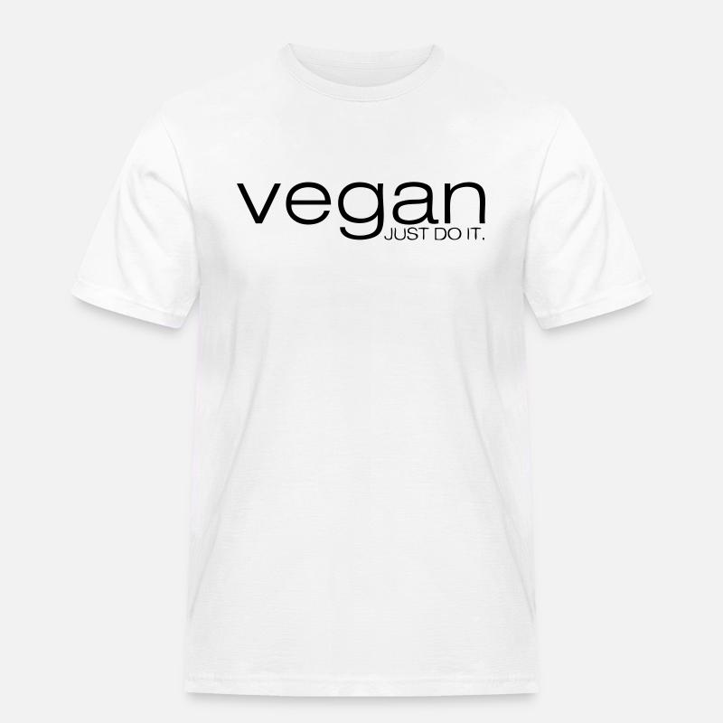Vegan just do it - Männer Workwear T-Shirt - Weiß