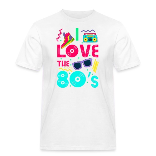 I love the 80s - cool and crazy - Männer Workwear T-Shirt
