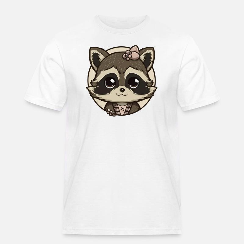 Süßes Waschbärmädchen - Männer Workwear T-Shirt - Weiß